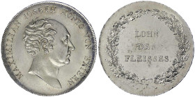Altdeutsche Münzen und Medaillen
Bayern
Maximilian IV. (I.) Joseph, 1799-1806-1825
1/2 Schulpreistaler o.J. Stempelglanz/EA, min. justiert, Prachte...