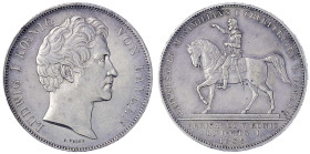 Altdeutsche Münzen und Medaillen
Bayern
Ludwig I., 1825-1848
Geschichtsdoppeltaler 1839. Reitersäule Maximilian I. vorzüglich, kl. Randfehler. Jaeg...