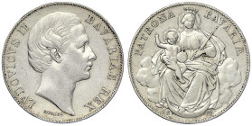 Altdeutsche Münzen und Medaillen
Bayern
Ludwig II., 1864-1886
Madonnentaler 1871. sehr schön/vorzüglich, kl. Randfehler. Jaeger 107. Thun 105. AKS ...
