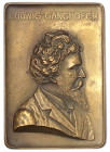 Altdeutsche Münzen und Medaillen
Bayern
Otto II., 1886-1913
Eins., rechteckige Bronzeplakette 1907 von Wichmann. Büste des Dichters Ludwig Ganghofe...