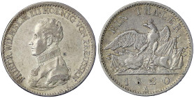 Altdeutsche Münzen und Medaillen
Brandenburg-Preußen
Friedrich Wilhelm III., 1797-1840
Taler 1820 A. gutes sehr schön. Jaeger 37. Thun 246. AKS 13....