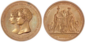 Altdeutsche Münzen und Medaillen
Brandenburg-Preußen
Friedrich Wilhelm IV., 1840-1861
Bronzemedaille 1823 v. Loos und König, Vermählung des Kronpri...