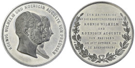 Altdeutsche Münzen und Medaillen
Brandenburg-Preußen
Wilhelm I., 1861-1888
Zinnmedaille 1861 a.d. Krönung des preuss. Königs Wilhelm I. und Königin...