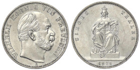 Altdeutsche Münzen und Medaillen
Brandenburg-Preußen
Wilhelm I., 1861-1888
Siegestaler 1871 A. vorzüglich/Stempelglanz. Jaeger 99. Thun 272. AKS 11...