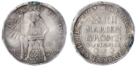 Altdeutsche Münzen und Medaillen
Braunschweig-Calenberg-Hannover
Georg Ludwig, 1698-1714
XXIIII Mariengroschen 1703, Wilder Mann. sehr schön, Henke...