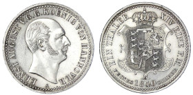 Altdeutsche Münzen und Medaillen
Braunschweig-Calenberg-Hannover
Ernst August, 1837-1851
Taler 1840 A, Mit Angabe FEINES - SILBER; 16,80 g. Kopf n....