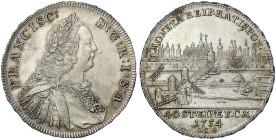 Altdeutsche Münzen und Medaillen
Regensburg-Stadt
1/4 Konventionstaler 1754. Stadtansicht. Auflage nur 632 Ex. 7,05 g. fast Stempelglanz, feine Tönu...