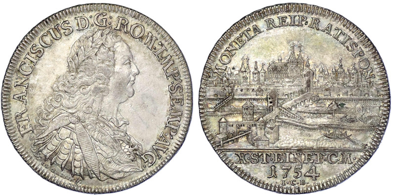 Altdeutsche Münzen und Medaillen
Regensburg-Stadt
Konventionstaler 1754 ICB. S...