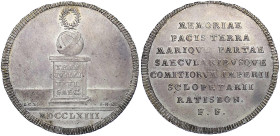 Altdeutsche Münzen und Medaillen
Regensburg-Stadt
1/2 Feinsilbertaler 1763, von J. Busch u. J. Körnlein, der Regensburger Stahlschützengesellschaft,...