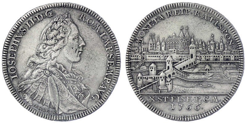 Altdeutsche Münzen und Medaillen
Regensburg-Stadt
Konventionstaler 1766, Stadt...