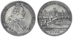 Altdeutsche Münzen und Medaillen
Regensburg-Stadt
Konventionstaler 1766, Stadtansicht. Stempel von Oexlein. 27,70 g. sehr schön, etwas korrodiert, R...