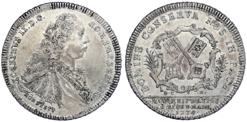 Altdeutsche Münzen und Medaillen
Regensburg-Stadt
Konventionstaler 1774 GCB. S...