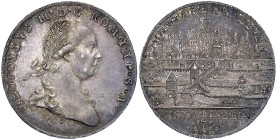Altdeutsche Münzen und Medaillen
Regensburg-Stadt
1/2 Konventionstaler 1791. Stadtansicht. 14,10 g. gutes vorzüglich, kl. Kratzer, schöne Patina, se...
