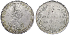 Altdeutsche Münzen und Medaillen
Regensburg-Stadt zur Zeit Napoleons
Carl Theodor von Dalberg als Fürstprimas, 1806-1810
Konventionstaler 1809, Für...