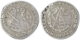 Altdeutsche Münzen und Medaillen
Sachsen-Albertinische Linie
August, 1553-1586
1/4 Reichstaler 1562. 6,80 g. sehr schön, Schrötlingsfehler. Kohl 44...