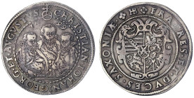 Altdeutsche Münzen und Medaillen
Sachsen-Albertinische Linie
Christian II. und seine Brüder unter Vormundschaft, 1591-1602
1/2 Reichstaler 1599 HB,...