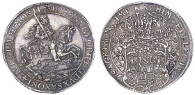 Altdeutsche Münzen und Medaillen
Sachsen-Albertinische Linie
Johann Georg I., 1615-1656
Breiter dreifacher Reichstaler 1628, Dresden. Der geharnisc...