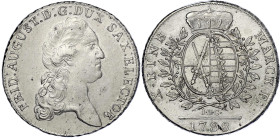 Altdeutsche Münzen und Medaillen
Sachsen-Albertinische Linie
Friedrich August III., 1763-1806
Konventionstaler 1788 IEC, Dresden. 27,99 g. vorzügli...