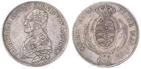 Altdeutsche Münzen und Medaillen
Sachsen-Albertinische Linie
Friedrich August I., 1806-1827
Konventionstaler 1818 IGS. sehr schön, min. justiert. J...
