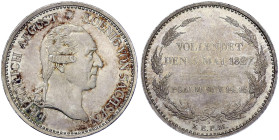 Altdeutsche Münzen und Medaillen
Sachsen-Albertinische Linie
Friedrich August I., 1806-1827
Ausbeutetaler 1827 S. Auf seinen Tod, mit Randschrift: ...