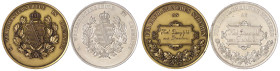 Altdeutsche Münzen und Medaillen
Sachsen-Albertinische Linie
Johann, 1854-1873
2 Stück: Silbermedaille und Bronzemedaille o.J.(1872), unsigniert vo...