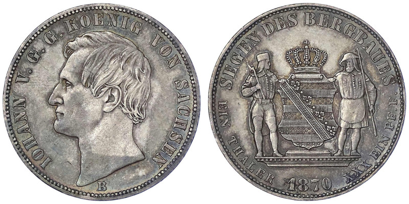 Altdeutsche Münzen und Medaillen
Sachsen-Albertinische Linie
Johann, 1854-1873...