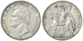 Altdeutsche Münzen und Medaillen
Sachsen-Albertinische Linie
Johann, 1854-1873
Siegestaler 1871 B. gutes vorzüglich. Jaeger 132. Thun 351. AKS 159....