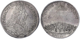 Altdeutsche Münzen und Medaillen
Sachsen-Gotha-Altenburg
Friedrich II., 1691-1732
1/2 Reichstaler 1717, auf das Reformationsjubiläum. 14,73 g. vorz...