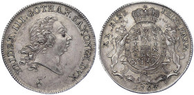 Altdeutsche Münzen und Medaillen
Sachsen-Gotha-Altenburg
Friedrich III., 1732-1772
1/2 Konventionstaler 1764, Gotha. 14,09 g. vorzüglich/Stempelgla...