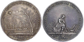 Altdeutsche Münzen und Medaillen
Schlesien
Silbermedaille 1739/1740 a.d. harten Winter in Schlesien. 30 mm, 7,79 g. gutes vorzüglich mit herrlicher ...