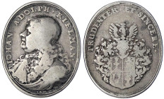 Altdeutsche Münzen und Medaillen
Schleswig-Holstein-Königliche Linie
Friedrich III., König von Dänemark, 1648-1670
Hochovale Silbermedaille (v. Joh...
