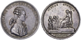 Altdeutsche Münzen und Medaillen
Schleswig-Holstein-Königliche Linie
Christian VII., 1766-1808
Große Silbermedaille 1776 von Adzer, a.d. Einführung...