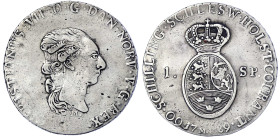 Altdeutsche Münzen und Medaillen
Schleswig-Holstein-Königliche Linie
Christian VII., 1766-1808
Speciestaler/ 60 Schilling 1789 M MF. sehr schön, kl...