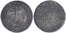 Altdeutsche Münzen und Medaillen
Stolberg-Stolberg
Christoph Friedrich und Jost Christian, 1704-1738
2/3 Taler 1730 IIG. Zur 200 Jf. der Augsburger...