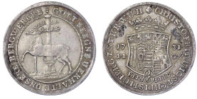 Altdeutsche Münzen und Medaillen
Stolberg-Stolberg
Christoph Friedrich und Jost Christian, 1704-1738
1/6 Taler 1731 IIG. Ausbeute. vorzüglich, schö...