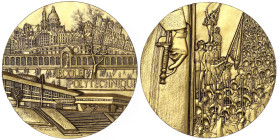 Medaillen
Bergbau
Frankreich
Vergoldete Bronzemedaille 1994 von Dufresne. Polytechnische Schule in Palaiseau. 90 mm. Nr. 99 von 500 geprägten Exemp...