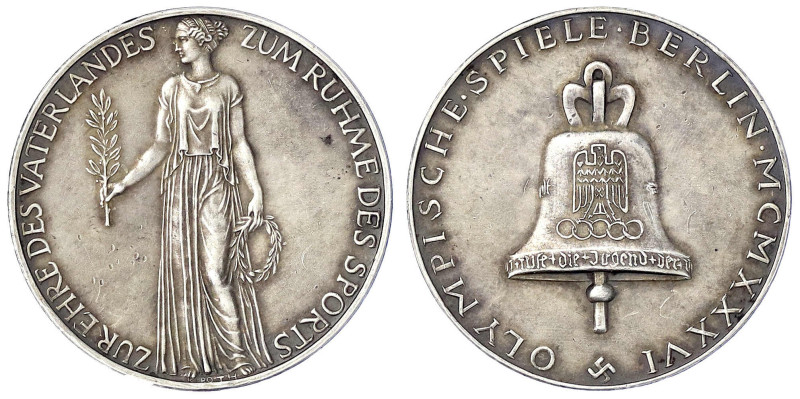 Medaillen
Drittes Reich
Silbermedaille 1936. Olympische Spiele Berlin. Zur Ehr...