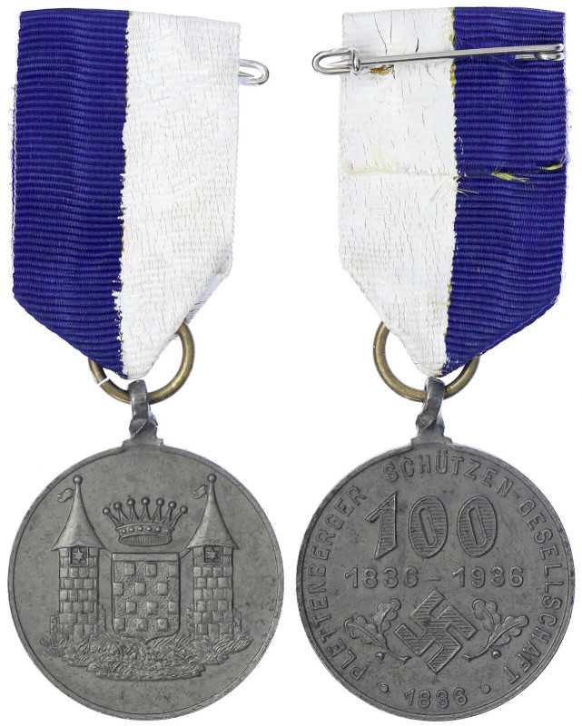 Medaillen
Drittes Reich
Tragbare Zinkmedaille am Band 1936. 100 Jahre Plettenb...