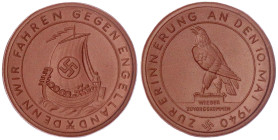 Medaillen
Drittes Reich
Porzellanmedaille Beginn des Einmarsches im Westen 1940, braun. 50 mm prägefrisch. Scheuch 1869a.