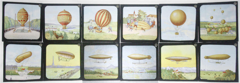 Medaillen
Luftfahrt und Raumfahrt
Farbige Glasbilder ("Lantern Slides") ca. 18...