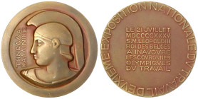 Medaillen
Olympische Spiele
Arbeiter-Olympiade Antwerpen 1937
Bronzemedaille 1935. Ankündigung der Spiele durch König Leopold III. 64 mm. vorzüglic...