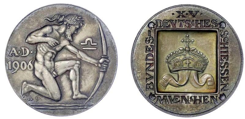 Medaillen
Schützenmedaillen
München
Silbermedaille 1906 a.d. XV. Deutsches Bu...