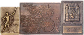 Medaillen
Sport
Rudern
3 einseitige rechteckige Bronzeplaketten: 1928 Berliner Regattaverein Jugendregatta (82 x 64 mm); 1930 Frankfurt/Oder Jugend...