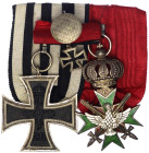 Orden und Ehrenzeichen
Deutschland
Deutsche Länder, bis 1918
Zweier-Ordenspange: EK II 1914 und Sachsen-Weimar-Eisenach Hausorden der Wachsamkeit /...