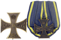 Orden und Ehrenzeichen
Deutschland
Deutsche Länder, bis 1918
Braunschweig: Kriegsverdienstkreuz I. Klasse 1914 und II. Klasse an Bandspange. vorzüg...