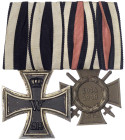 Orden und Ehrenzeichen
Deutschland
Drittes Reich, 1933-1945
Zweier-Ordenspange: EK II 1914 und Ehrenkr. f. Fr. vorzüglich