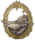 Orden und Ehrenzeichen
Deutschland
Drittes Reich, 1933-1945
Zerstörer-Kriegsabzeichen. Buntmetall Schwerin-Berlin. vorzüglich. Niemann 7.09.07.
