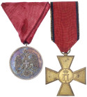 Orden und Ehrenzeichen
Serbien
2 Stück: Erinnerungskreuz zum serb-bulg. Krieg 1913 am Band; Eifermedaille in Silber (Bronze versilbert) am Band. vor...