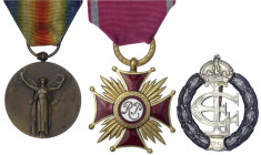 Orden und Ehrenzeichen
Lots
allgemein
3 Stück: Frankreich Bronzemedaille 1918 Grosser Krieg der Zivilisation am Band, Polen Kreuz RP am Band, Engla...