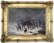 Varia
Bilder
Ölbilder und Gemälde
Gemälde "Soldatenkutsche im Winter", um 1840 zugewiesen an (Anton) Hermann Kowalski (1813 Dresden -1852 Wien?). 4...